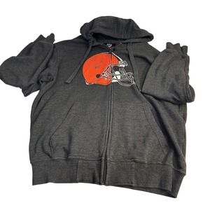 Hands High Cleveland Browns Mens Large Zip Up Hoodie Charcoal Gray Helmet